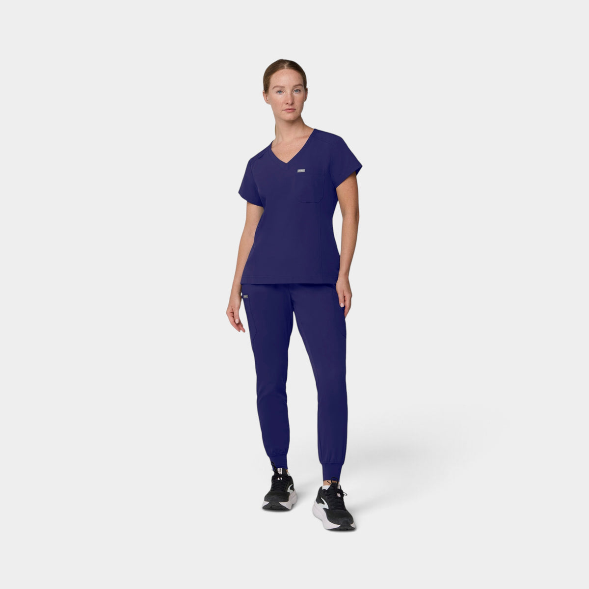 Chest Pocket Top With Curved Hem | T102