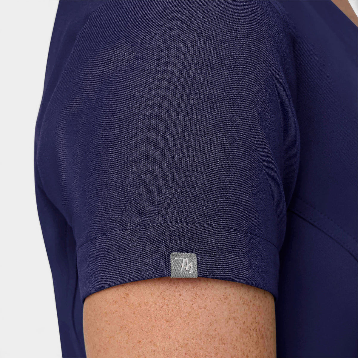 Chest Pocket Top With Curved Hem | T102