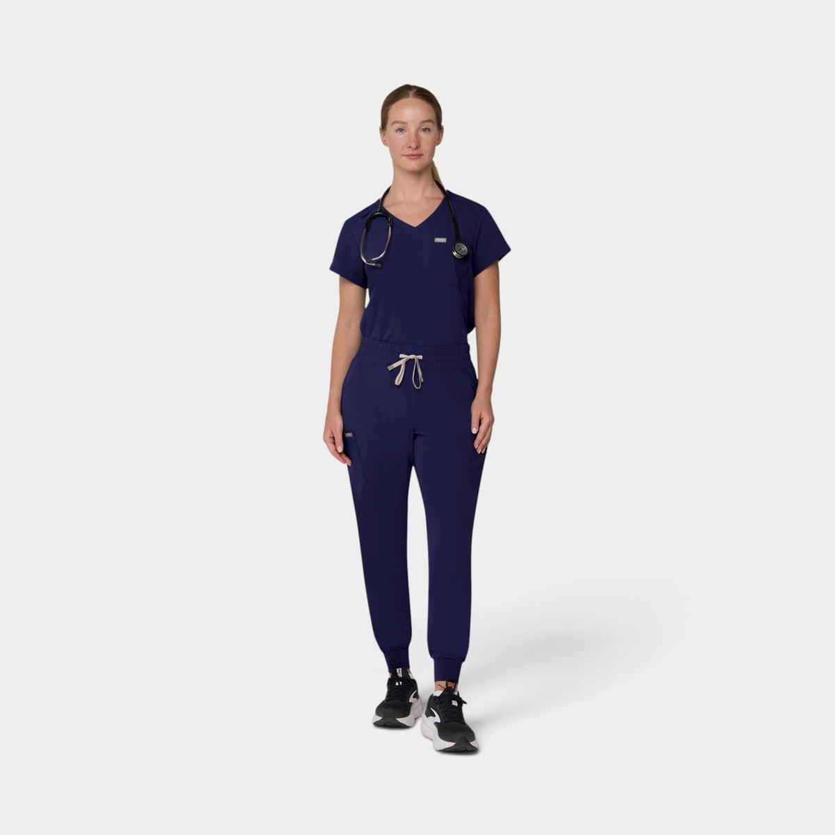 Chest Pocket Top With Curved Hem | T102