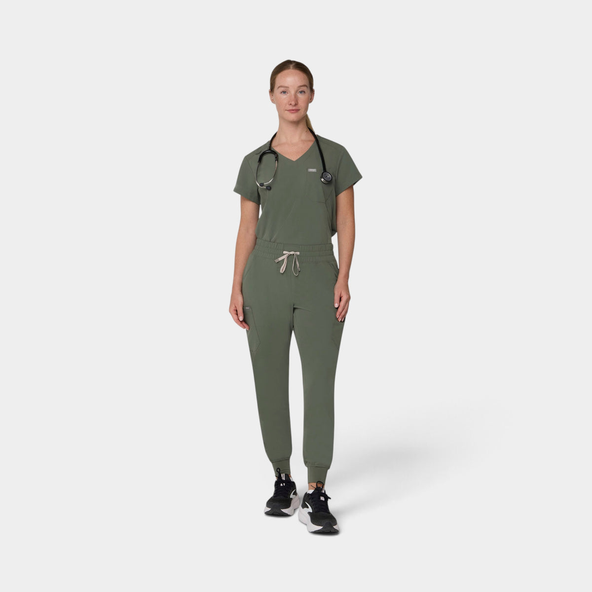 Chest Pocket Top With Curved Hem | T102