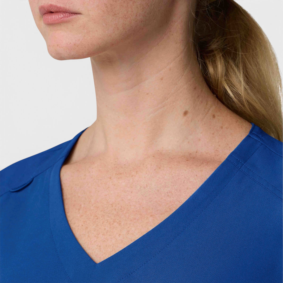 Chest Pocket Top With Curved Hem | T102