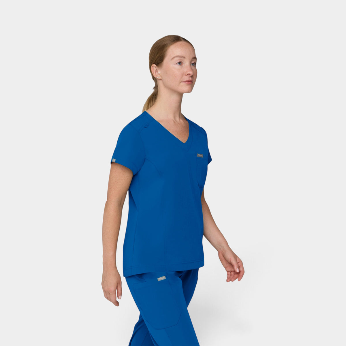 Chest Pocket Top With Curved Hem | T102
