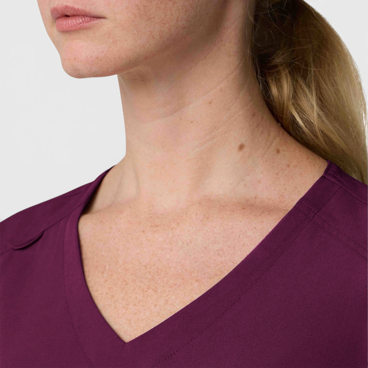 Chest Pocket Top With Curved Hem | T102