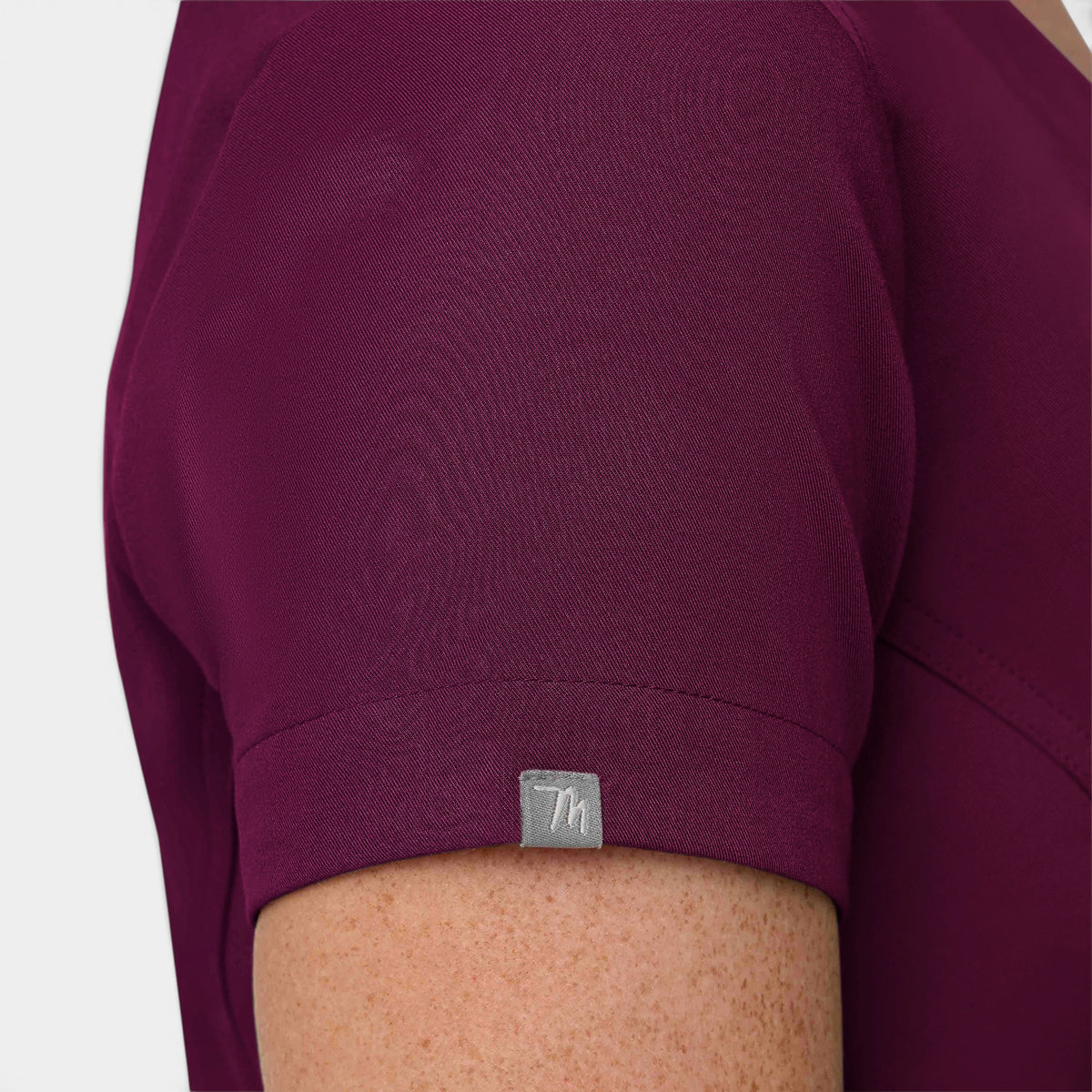 Chest Pocket Top With Curved Hem | T102