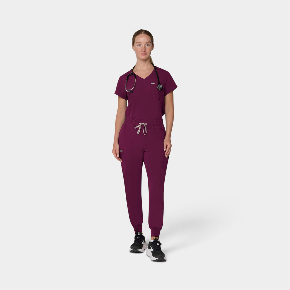 Chest Pocket Top With Curved Hem | T102