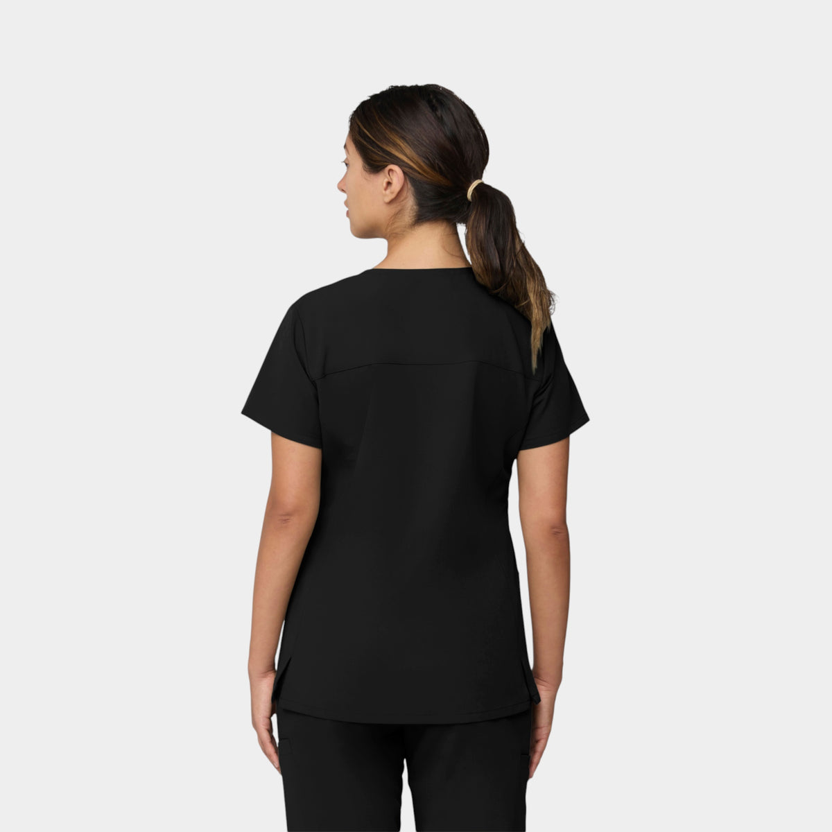 Curved V-Neck 2 Pocket Top | T101