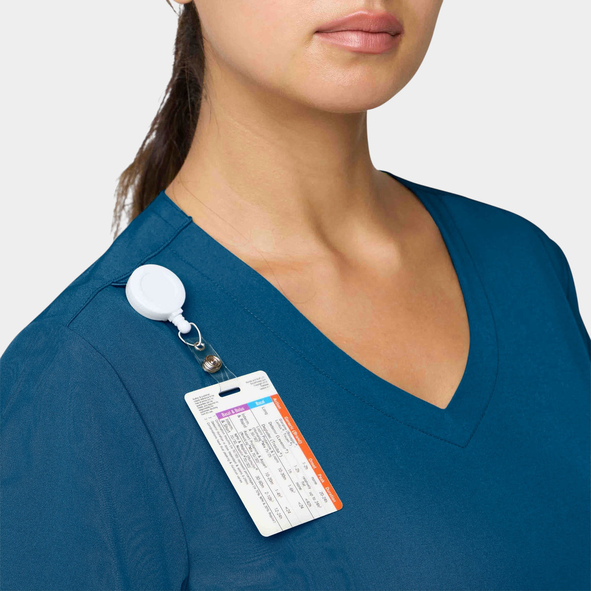 Curved V-Neck 2 Pocket Top | T101