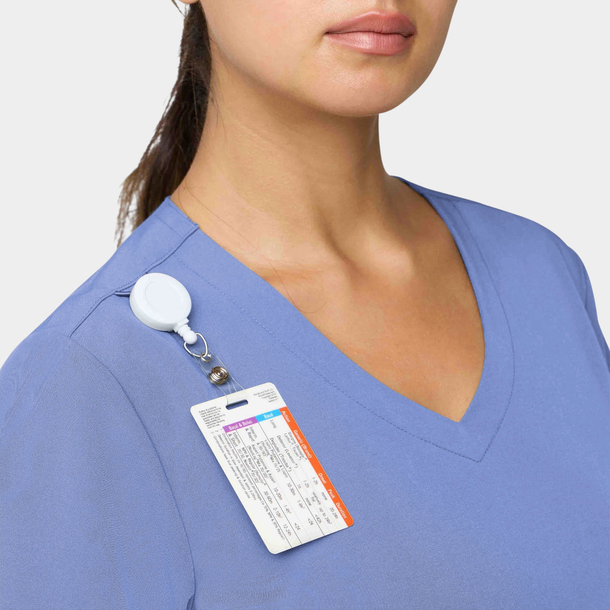Curved V-Neck 2 Pocket Top | T101