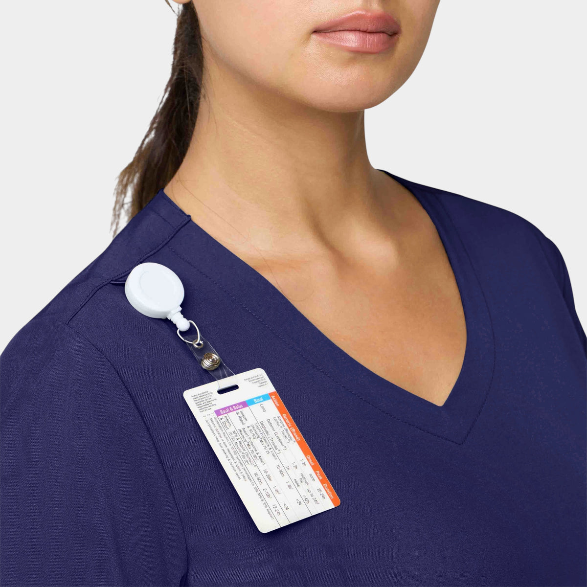 Curved V-Neck 2 Pocket Top | T101