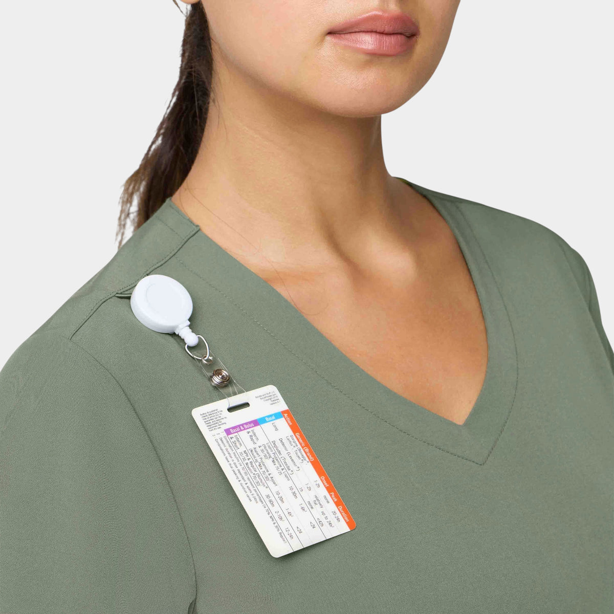 Curved V-Neck 2 Pocket Top | T101