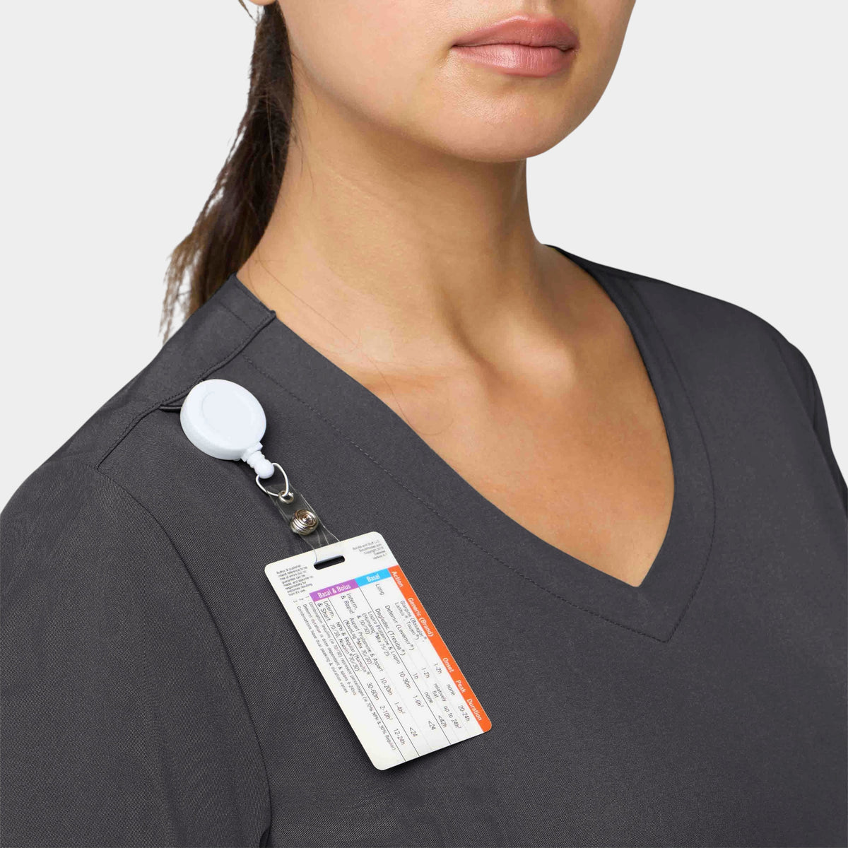 Curved V-Neck 2 Pocket Top | T101