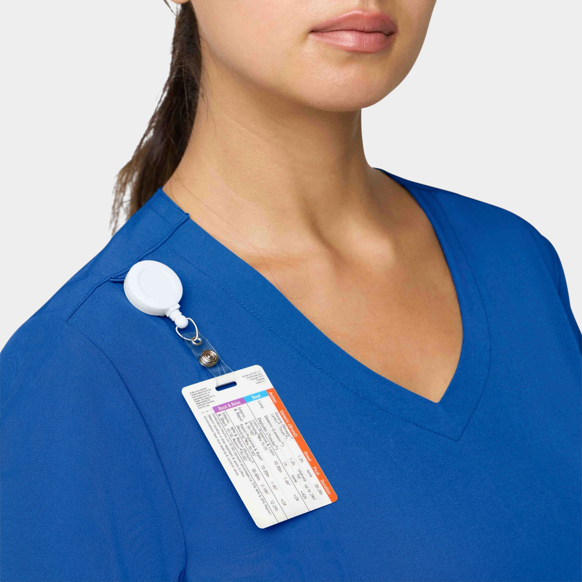 Curved V-Neck 2 Pocket Top | T101