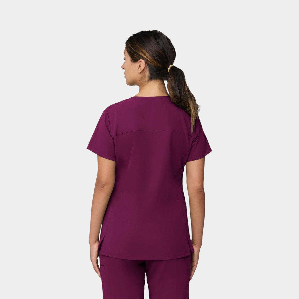 Curved V-Neck 2 Pocket Top | T101