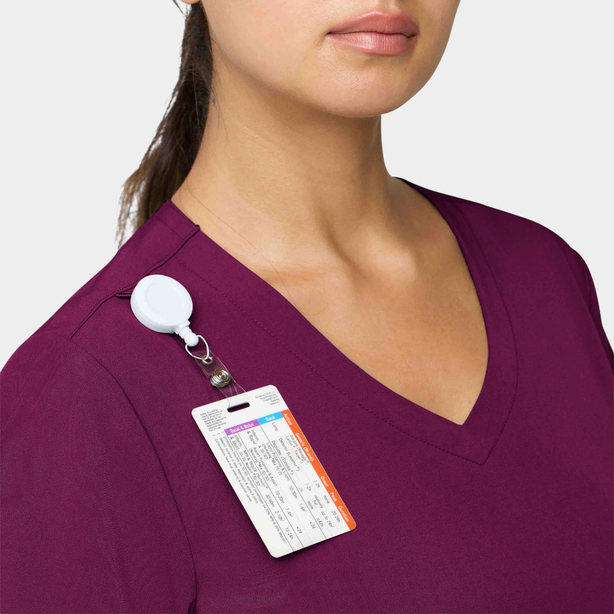 Curved V-Neck 2 Pocket Top | T101