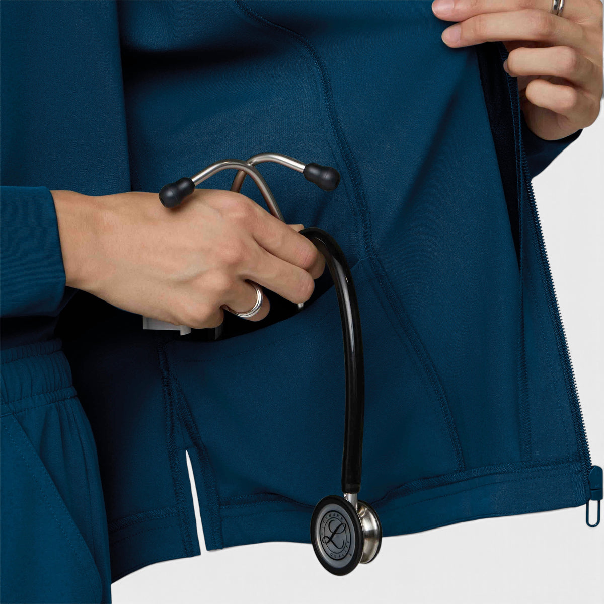 Women's 2-Pocket Zip Jacket with Shirttail Hem | T301