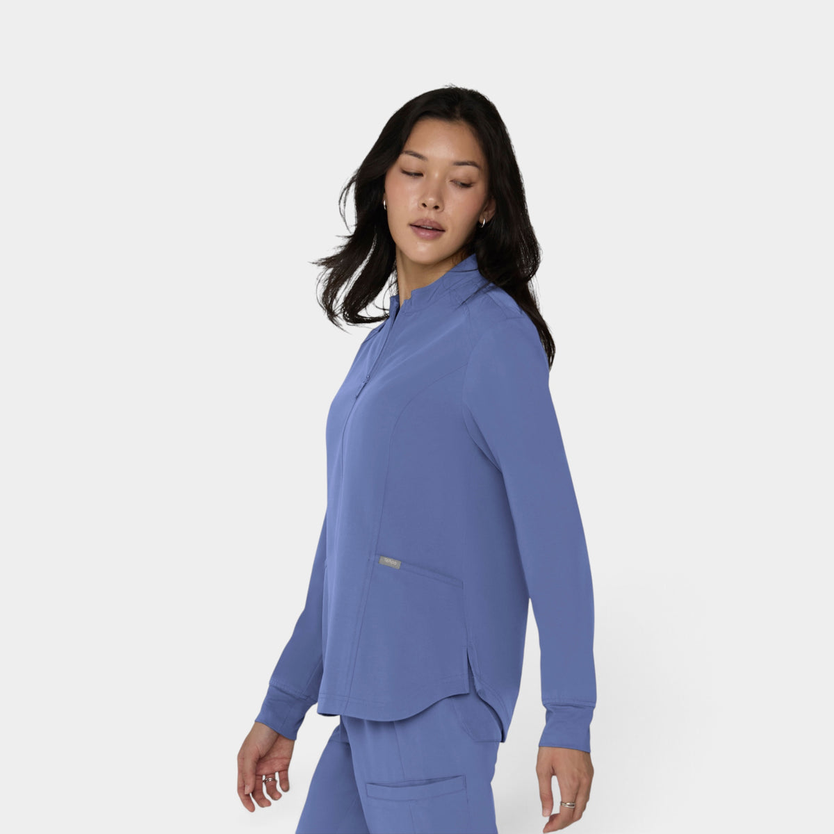 Women's 2-Pocket Zip Jacket with Shirttail Hem | T301