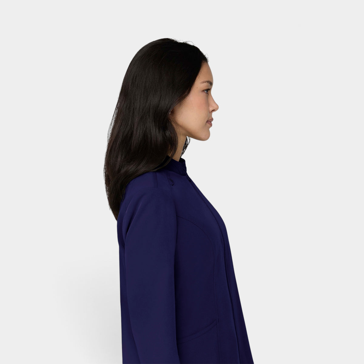 Women's 2-Pocket Zip Jacket with Shirttail Hem | T301