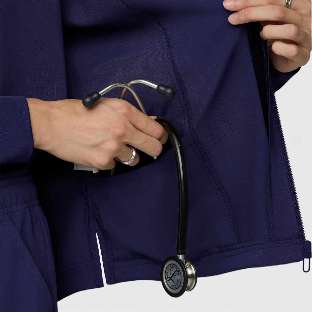 Women's 2-Pocket Zip Jacket with Shirttail Hem | T301