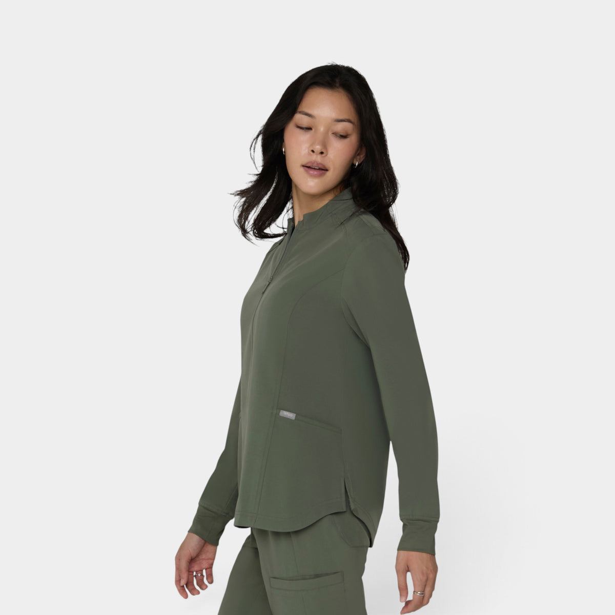 Women's 2-Pocket Zip Jacket with Shirttail Hem | T301