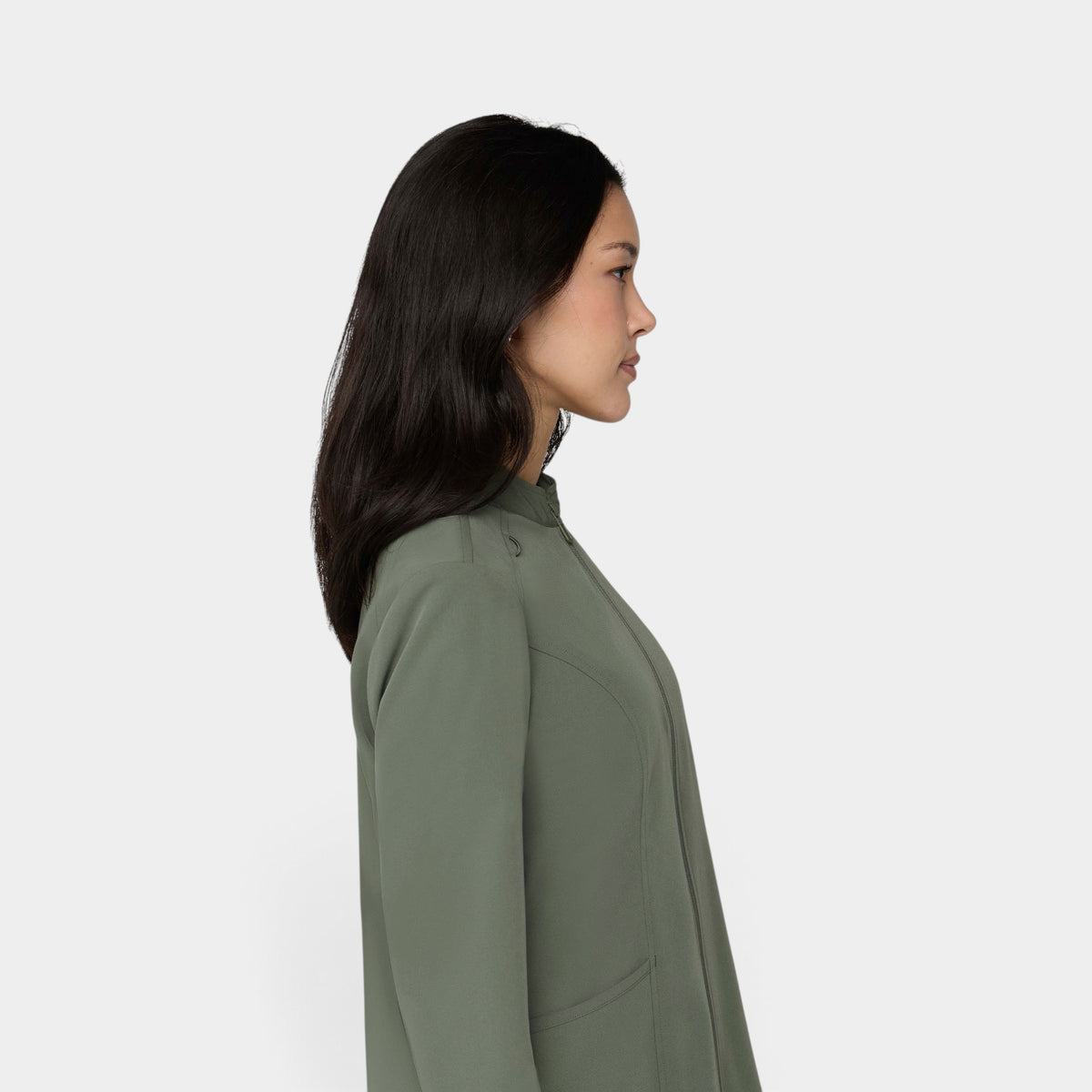 Women's 2-Pocket Zip Jacket with Shirttail Hem | T301