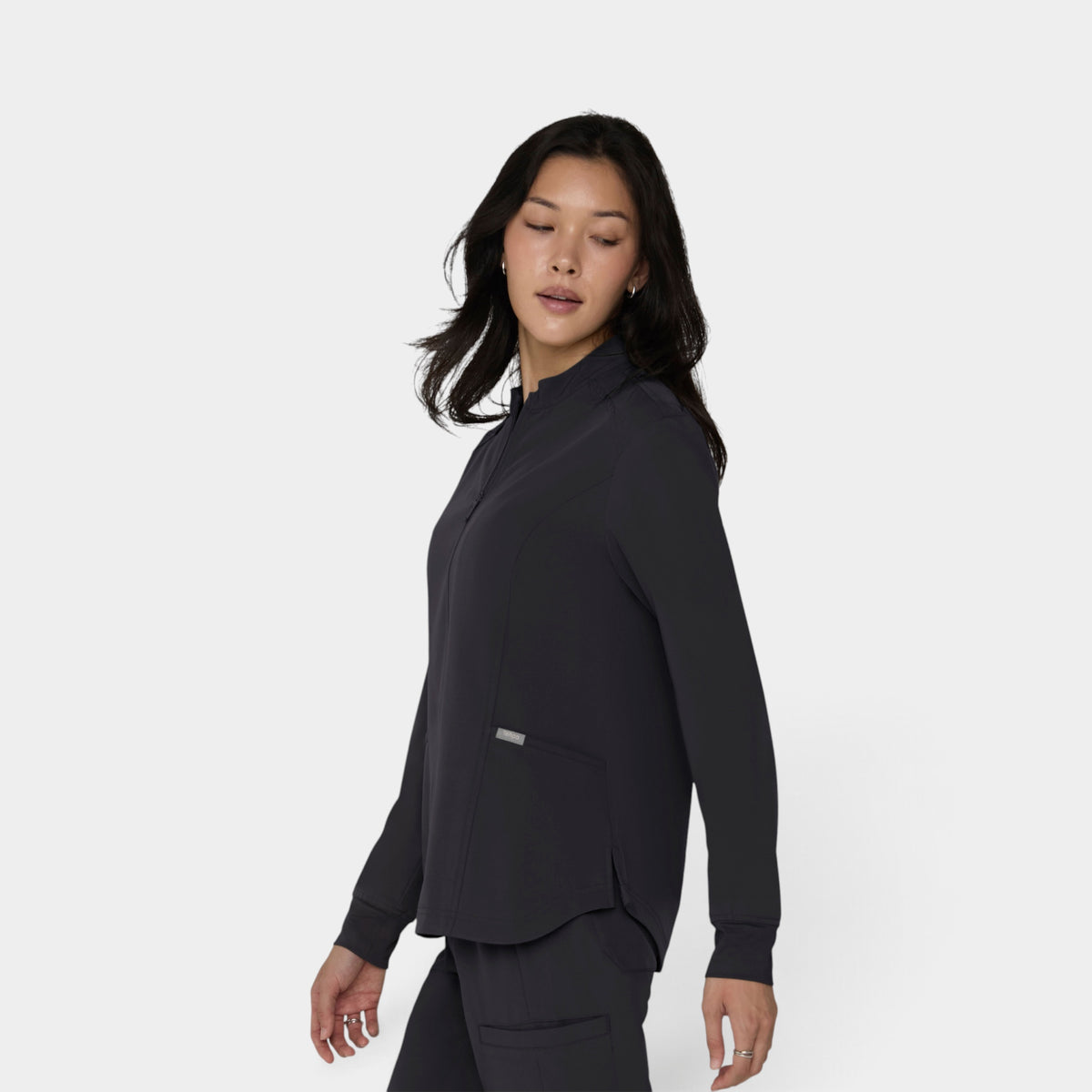 Women's 2-Pocket Zip Jacket with Shirttail Hem | T301