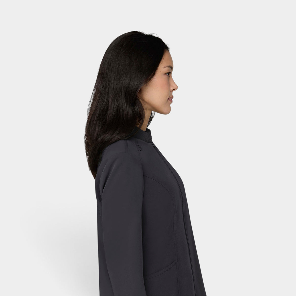 Women's 2-Pocket Zip Jacket with Shirttail Hem | T301