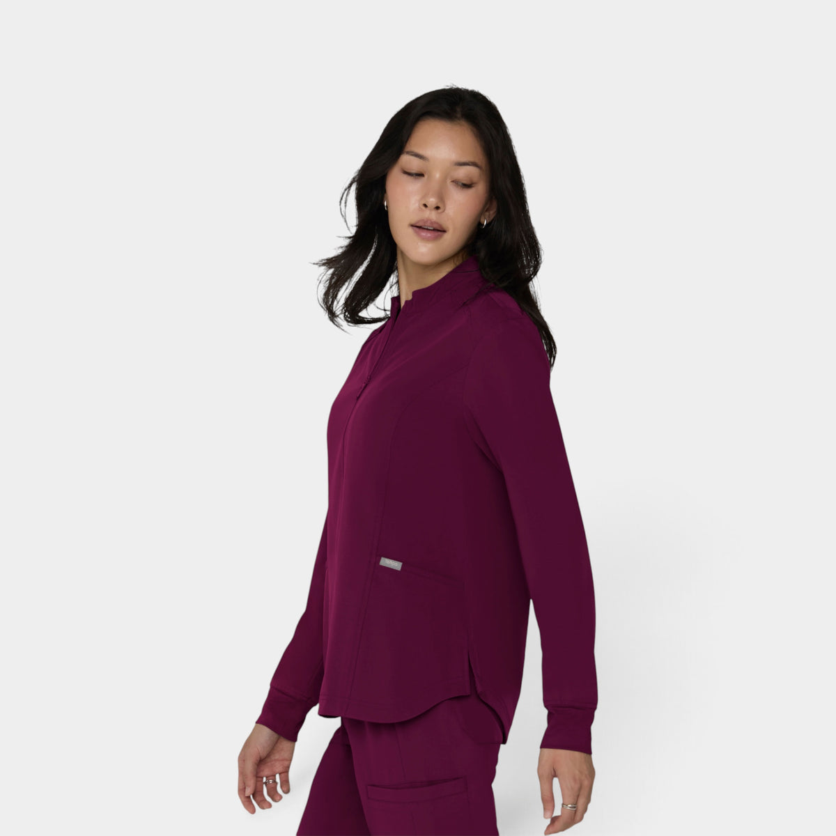 Women's 2-Pocket Zip Jacket with Shirttail Hem | T301