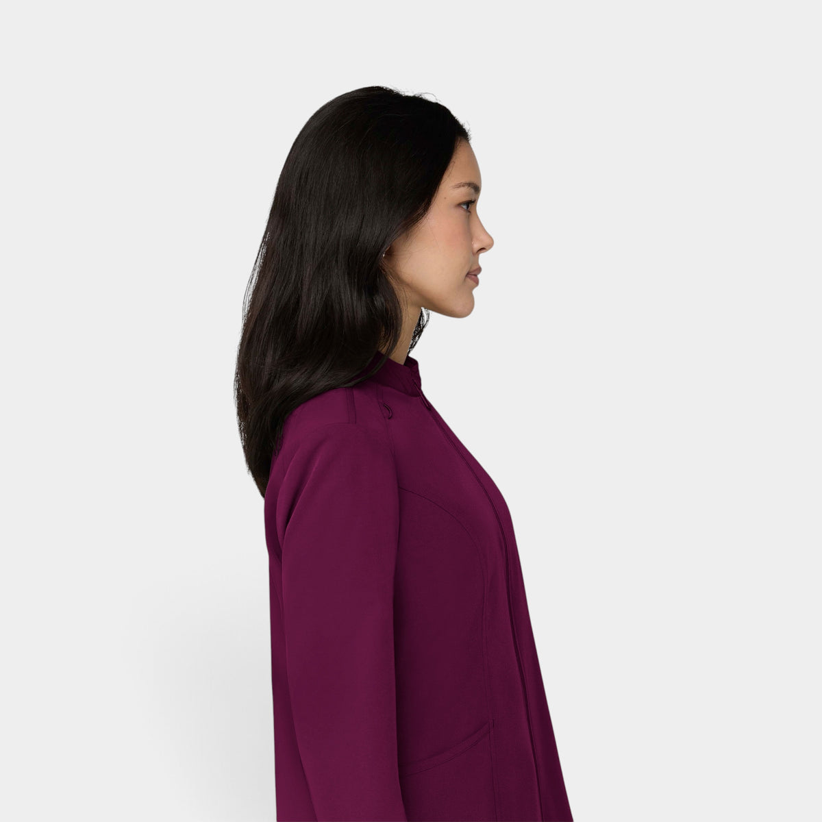 Women's 2-Pocket Zip Jacket with Shirttail Hem | T301