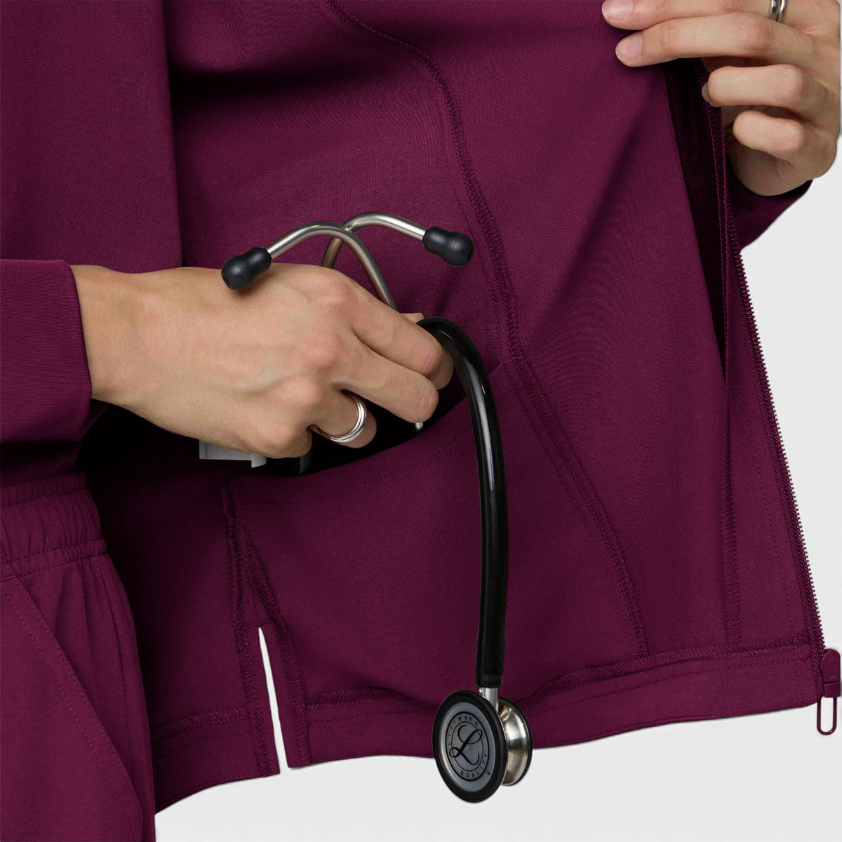 Women's 2-Pocket Zip Jacket with Shirttail Hem | T301
