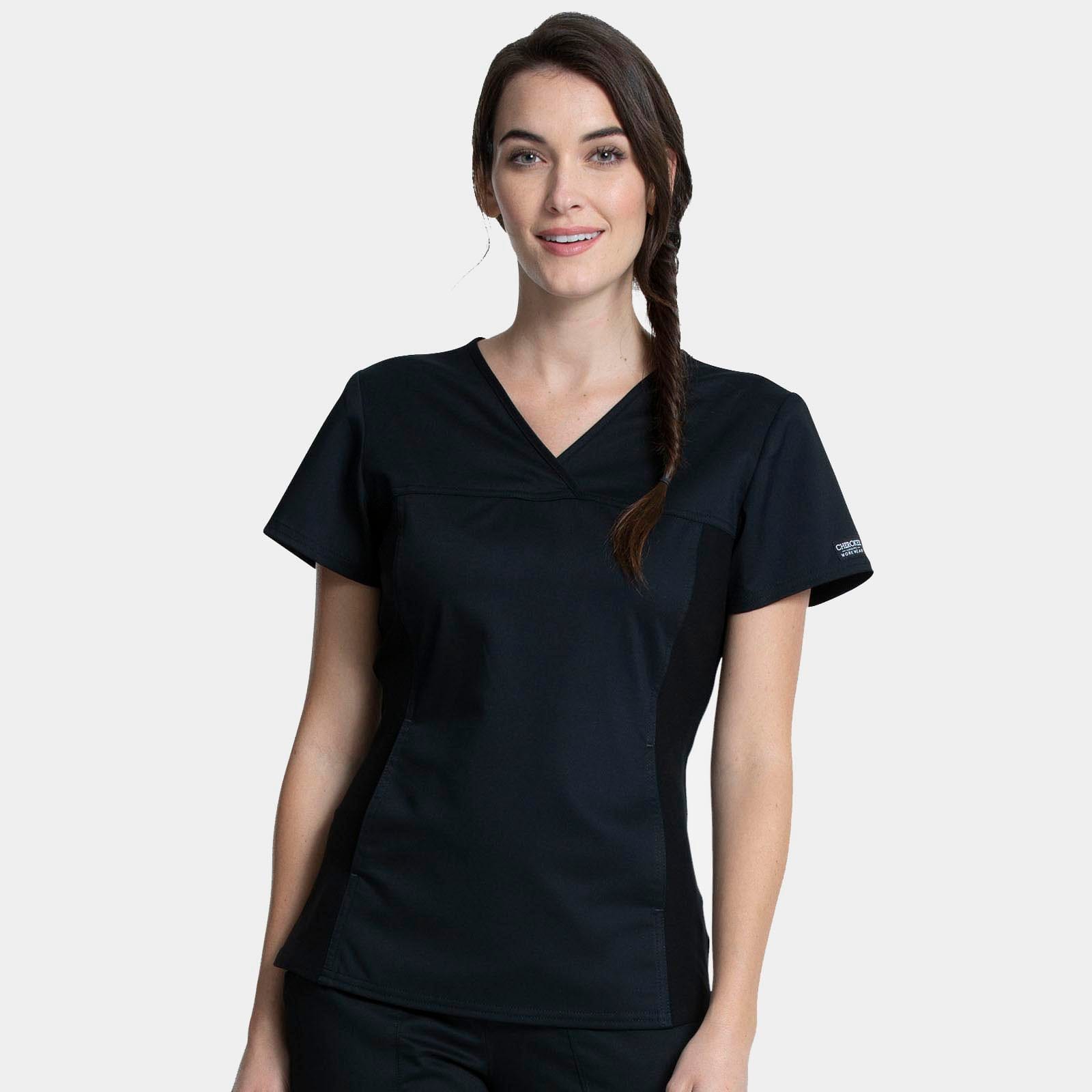 V-Neck Knit Panel Top | WW2875