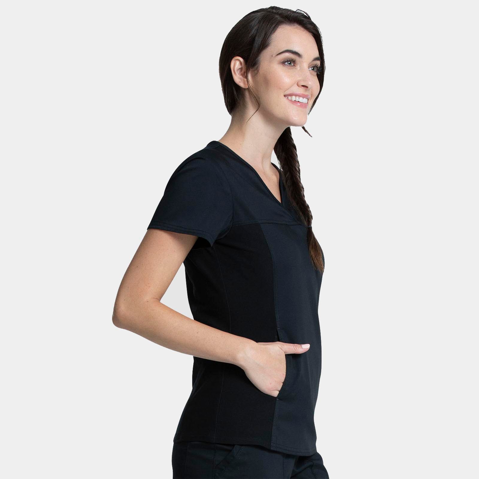 V-Neck Knit Panel Top | WW2875