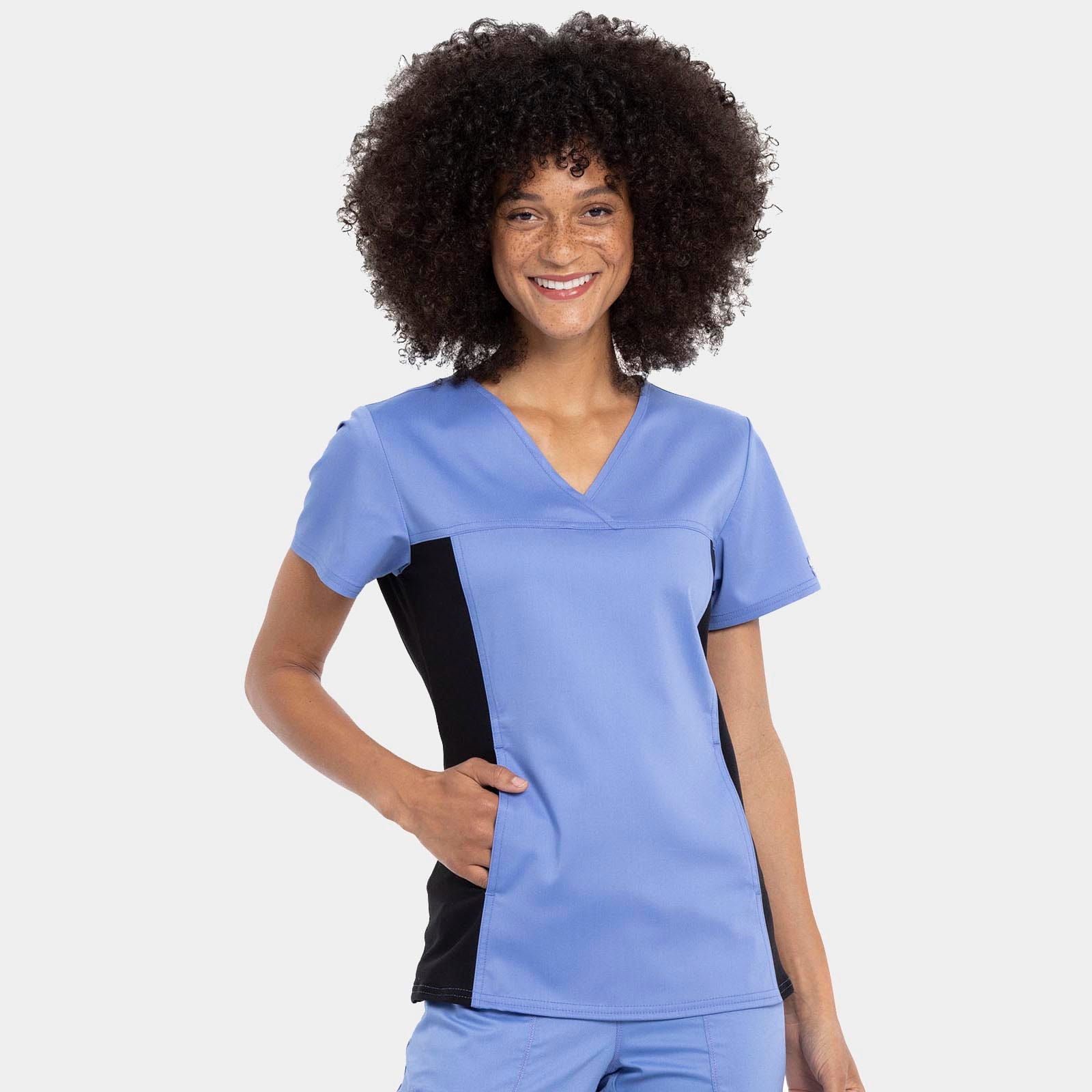 V-Neck Knit Panel Top | WW2875