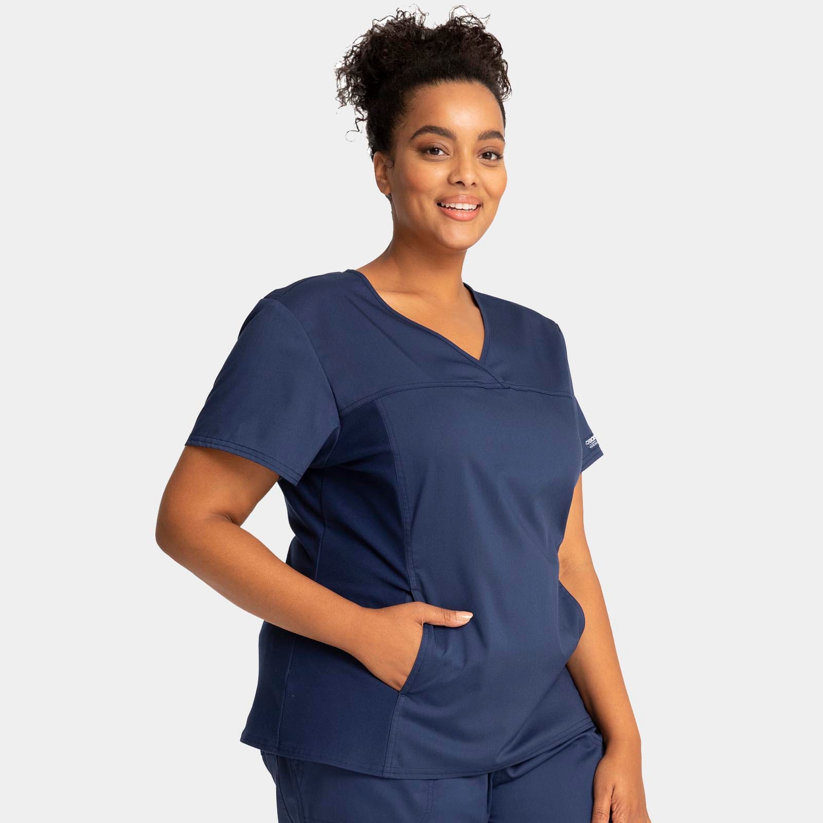 V-Neck Knit Panel Top | WW2875