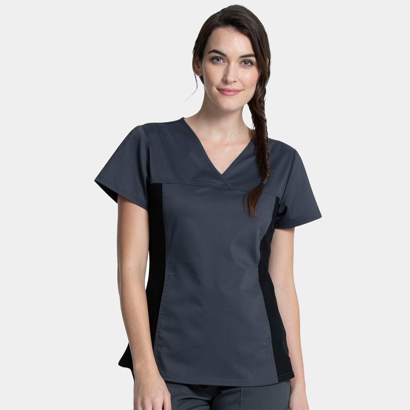 V-Neck Knit Panel Top | WW2875