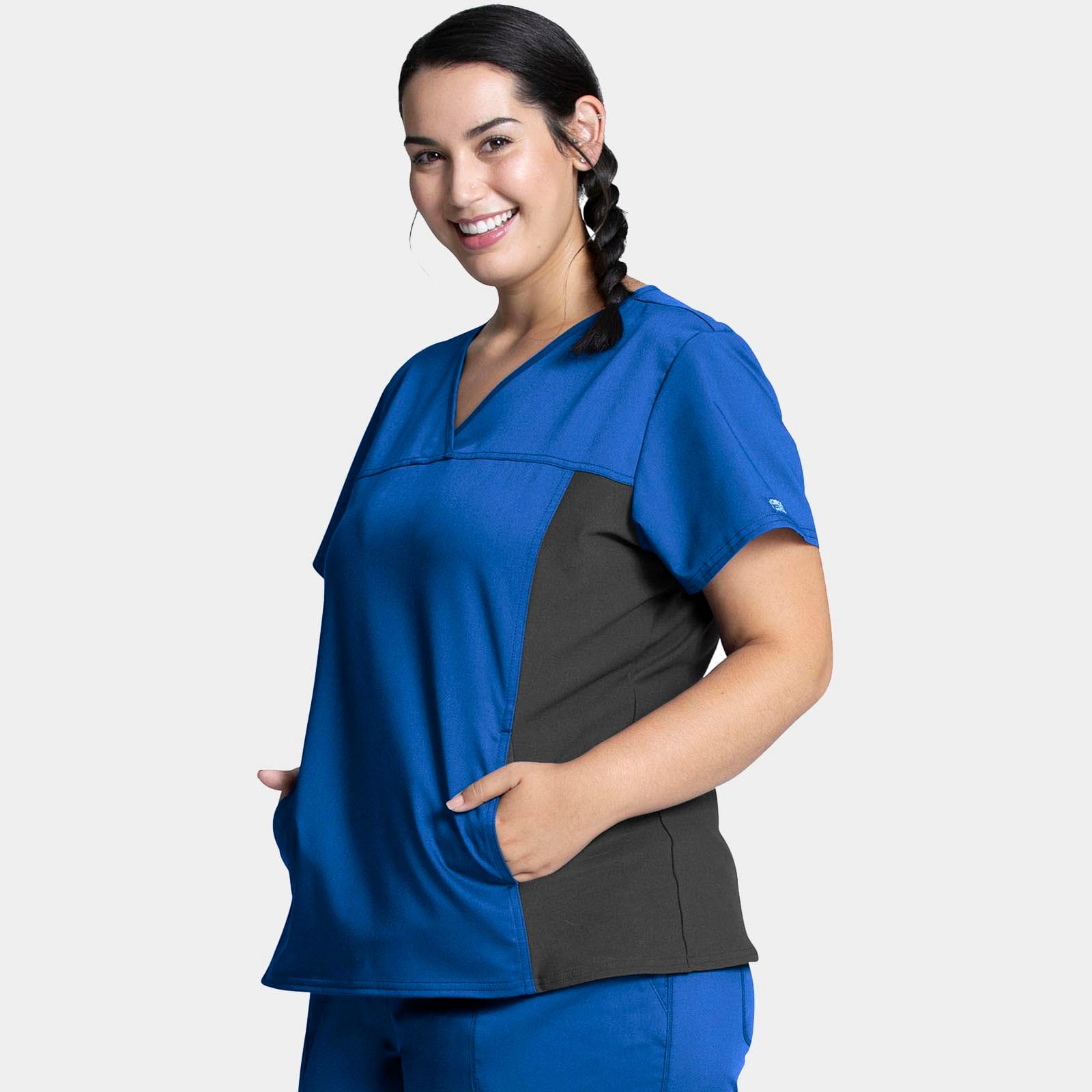 V-Neck Knit Panel Top | WW2875