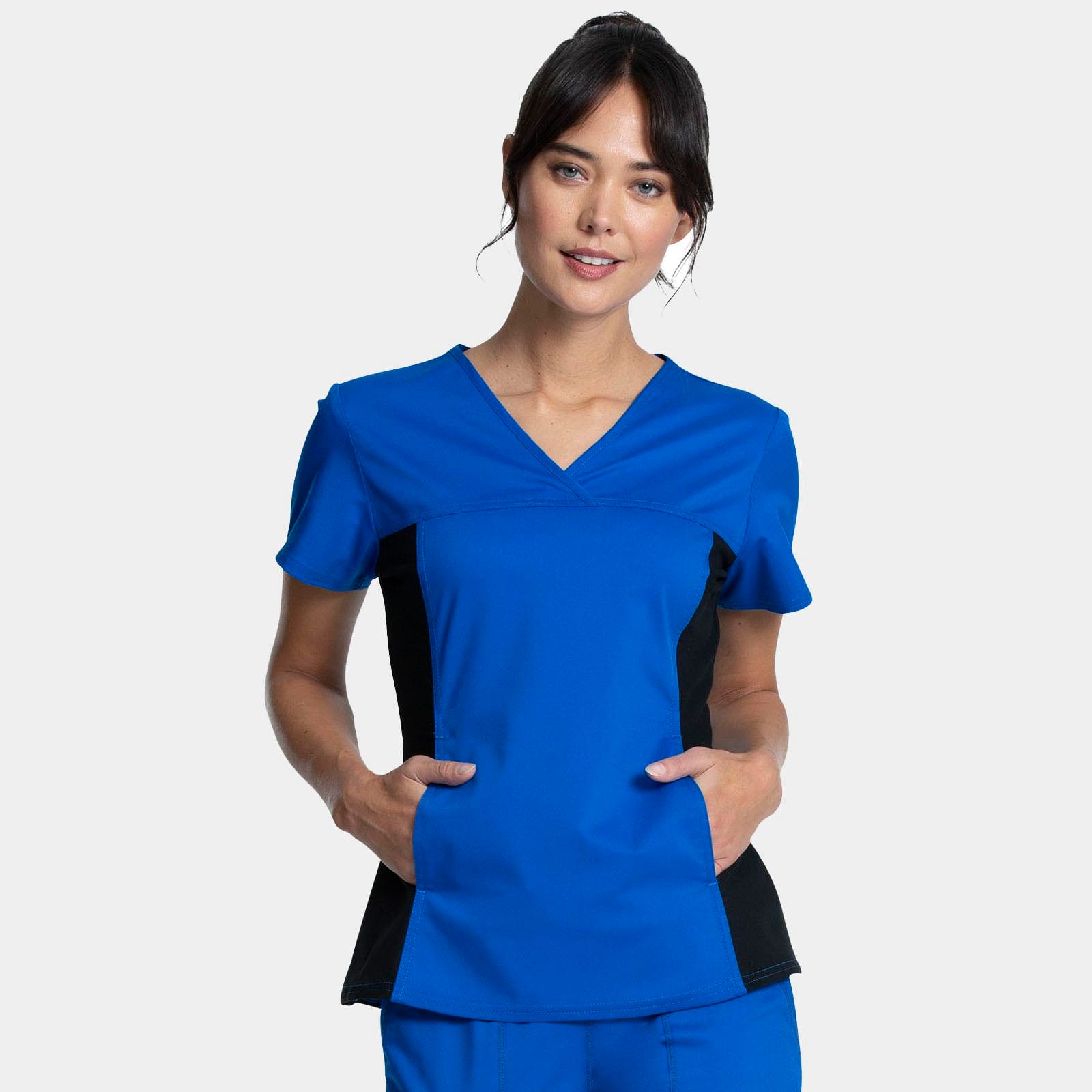 V-Neck Knit Panel Top | WW2875