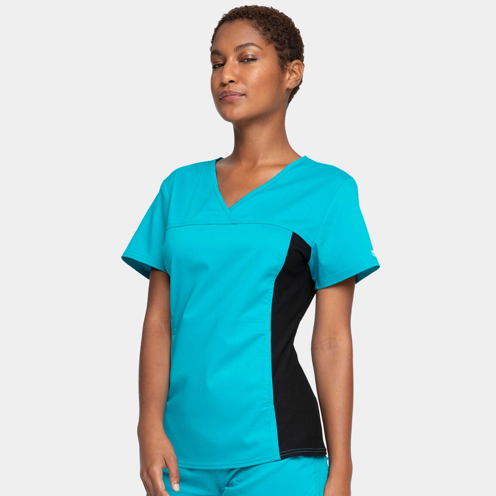 V-Neck Knit Panel Top | WW2875