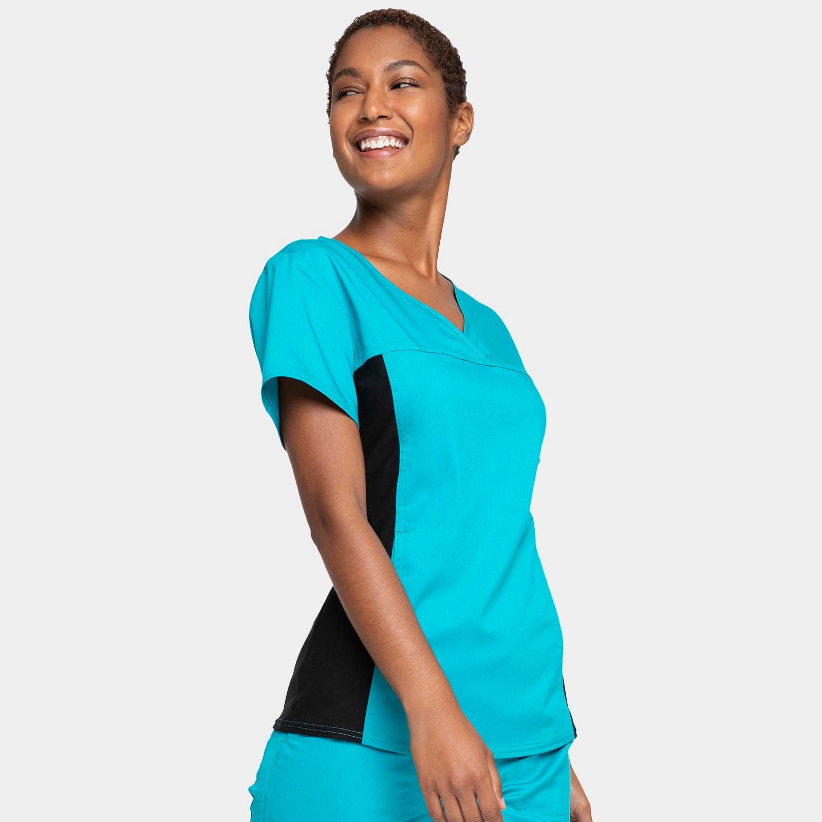 V-Neck Knit Panel Top | WW2875