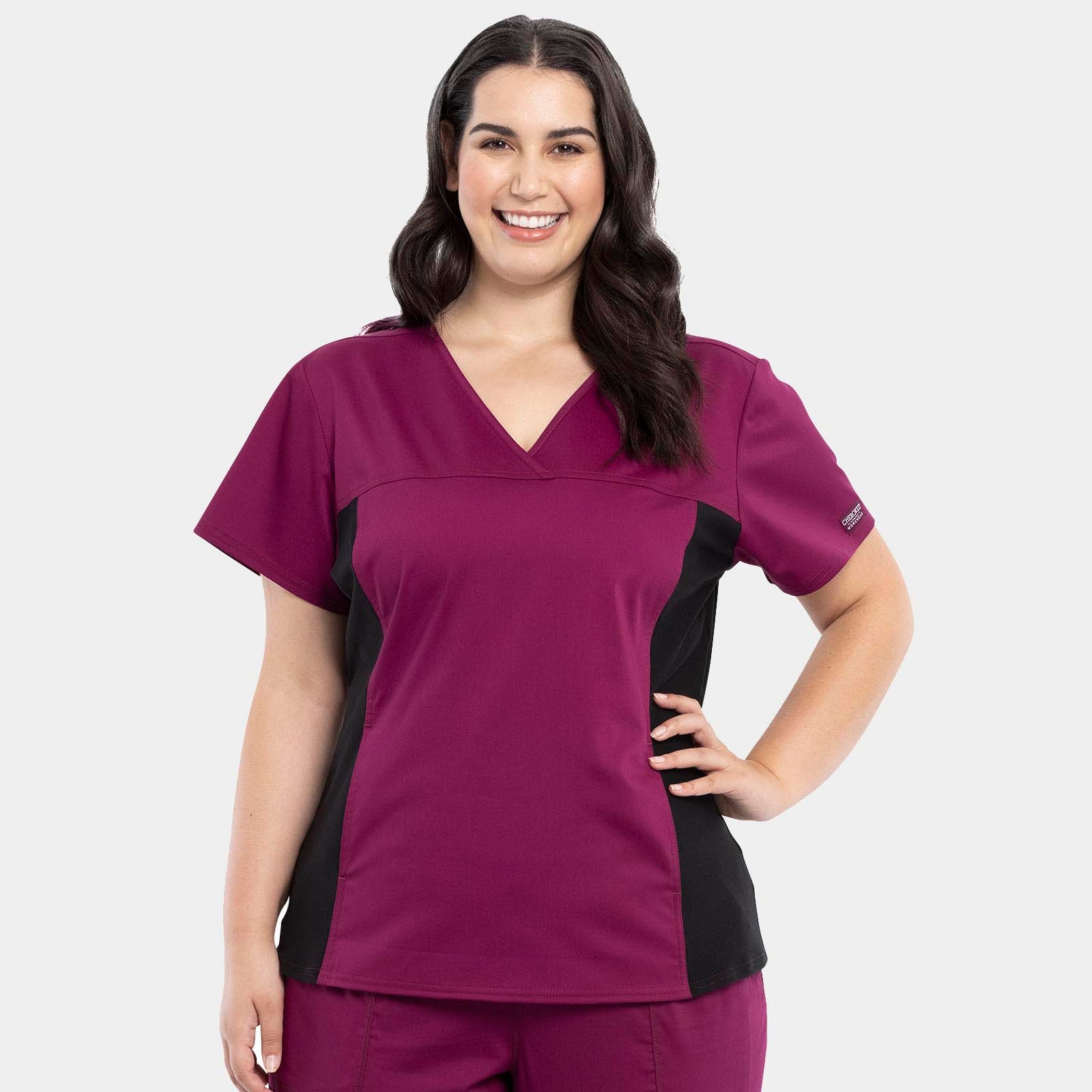 V-Neck Knit Panel Top | WW2875