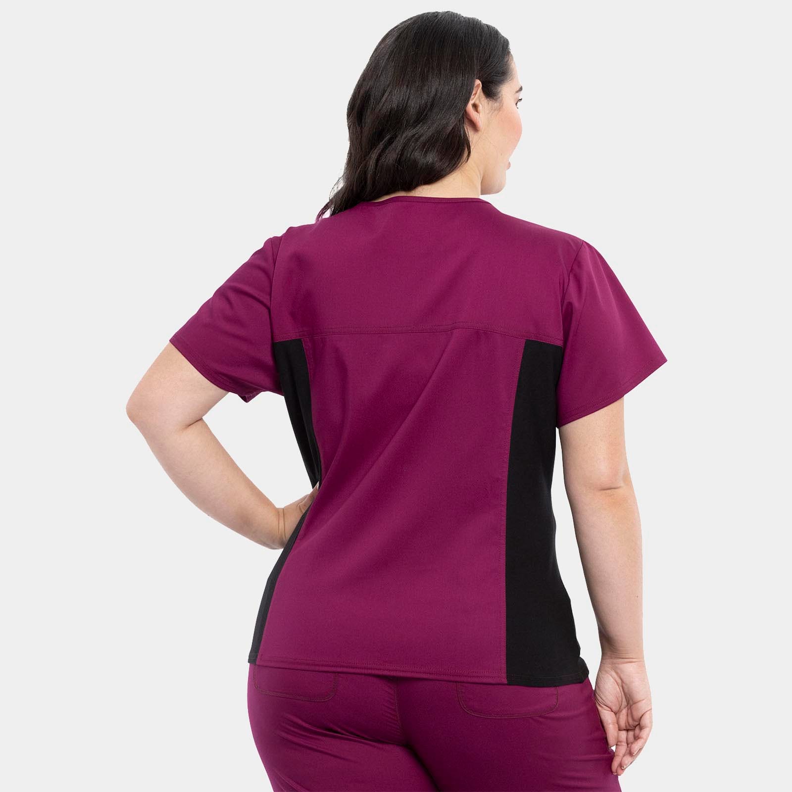 V-Neck Knit Panel Top | WW2875