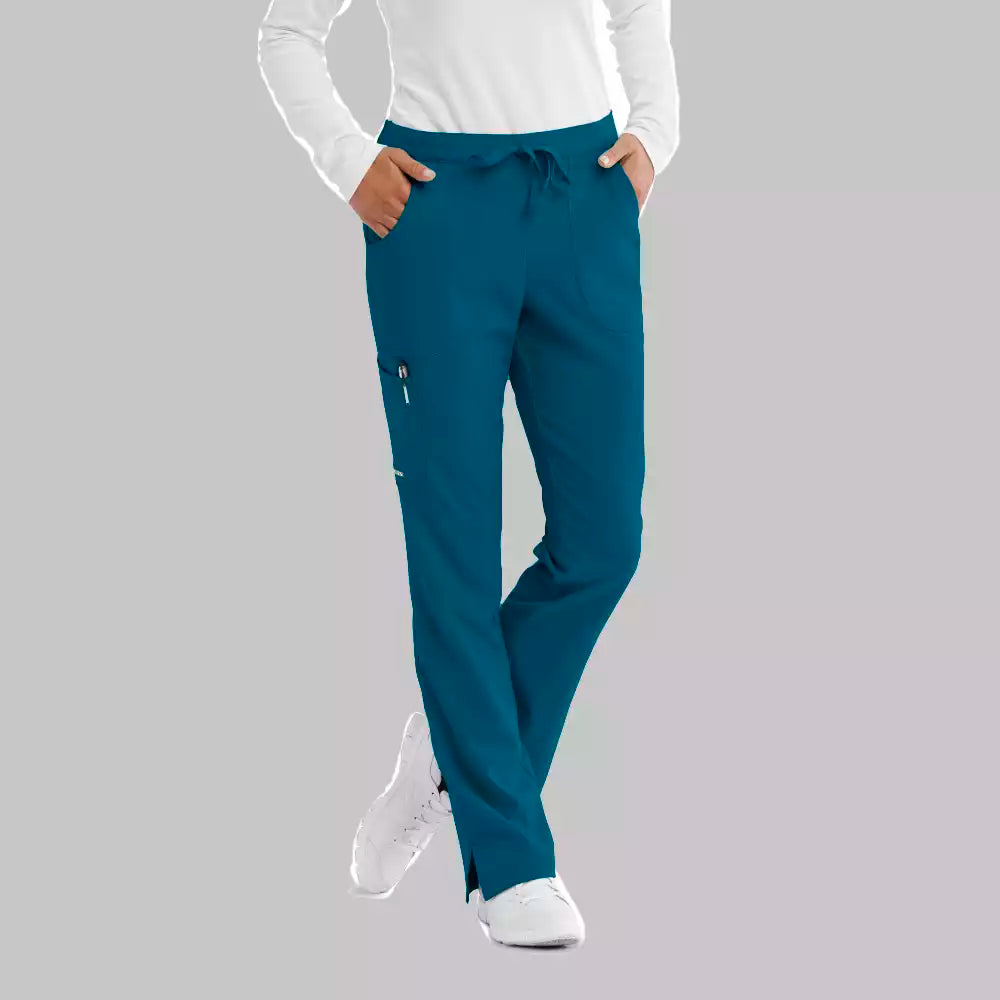 Women's Cargo Scrub Pant with Drawstring Elastic Waistband