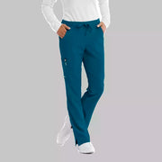 Women's Cargo Scrub Pant with Drawstring Elastic Waistband