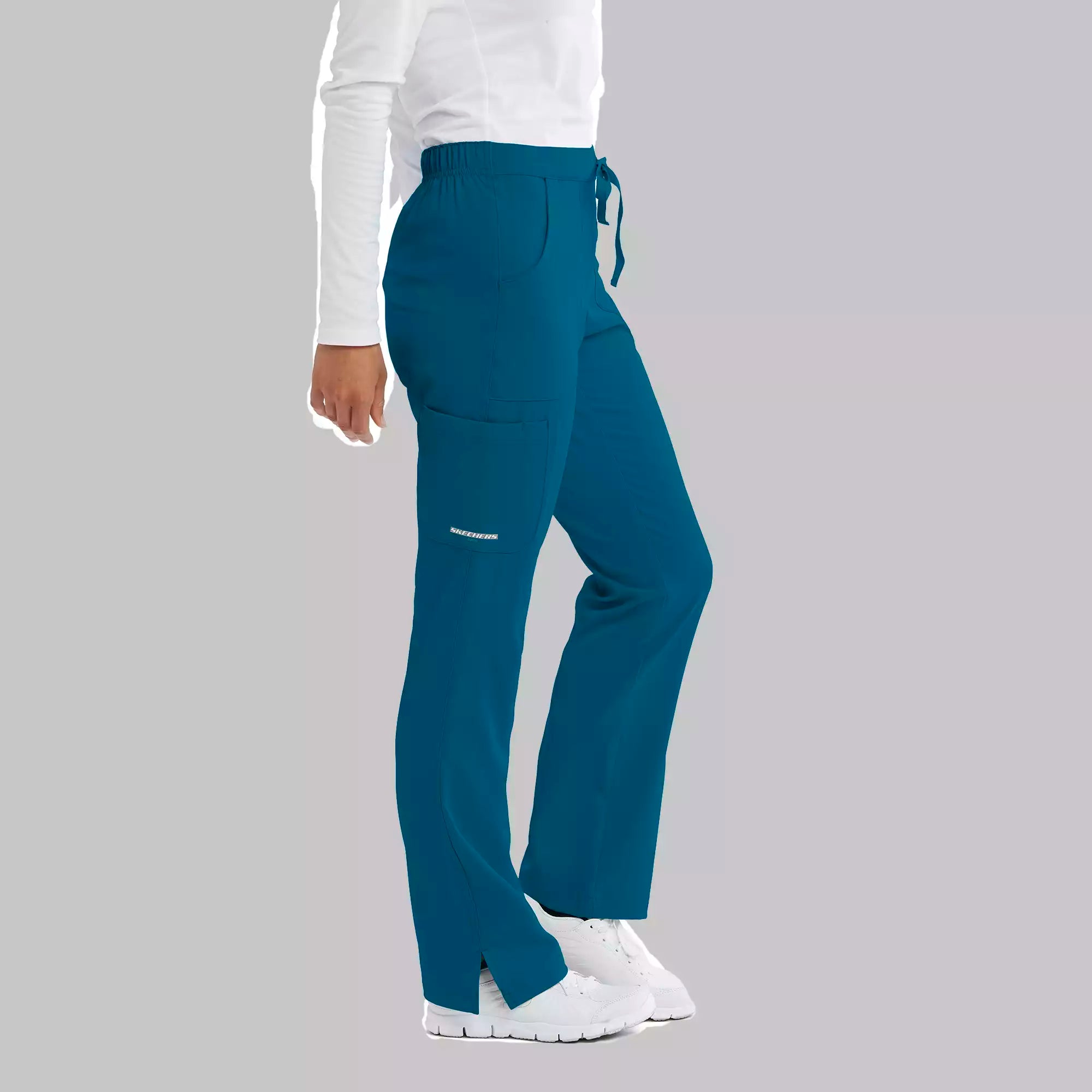 Women's Cargo Scrub Pant with Drawstring Elastic Waistband