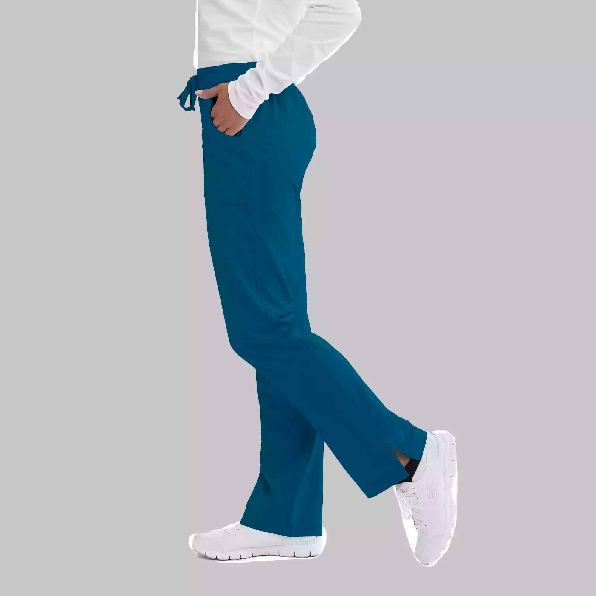 Women's Cargo Scrub Pant with Drawstring Elastic Waistband