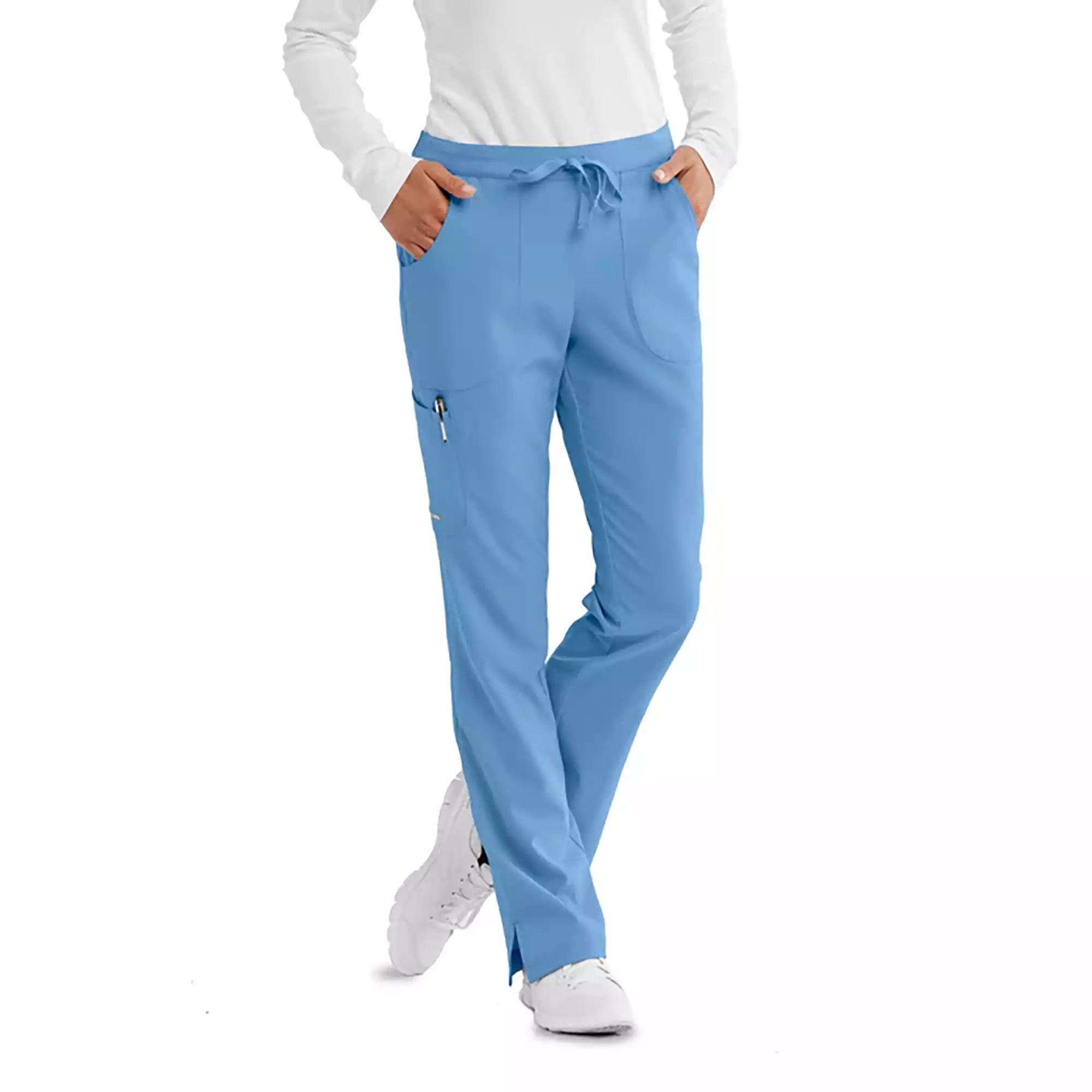 Women's Cargo Scrub Pant with Drawstring Elastic Waistband