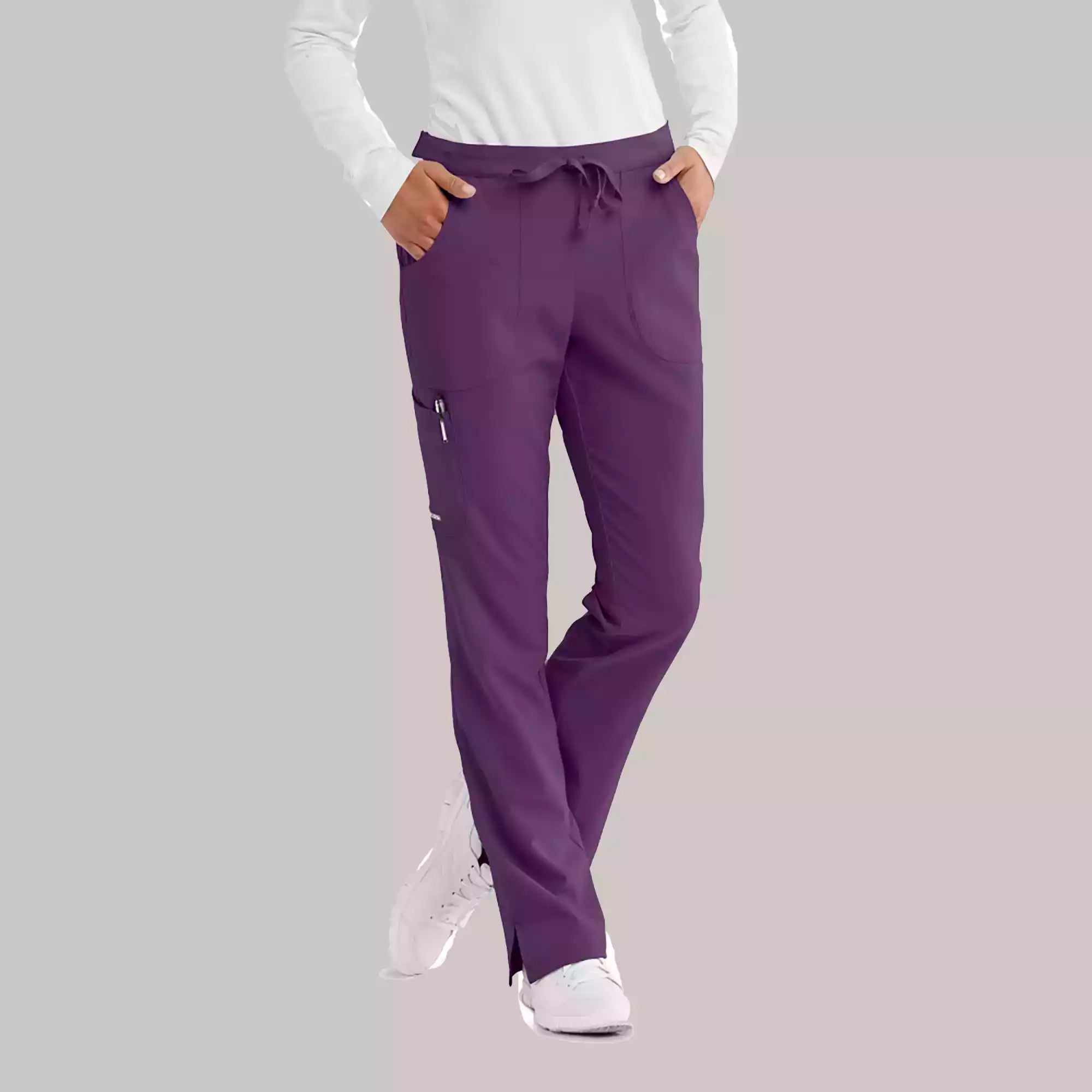 Women's Cargo Scrub Pant with Drawstring Elastic Waistband