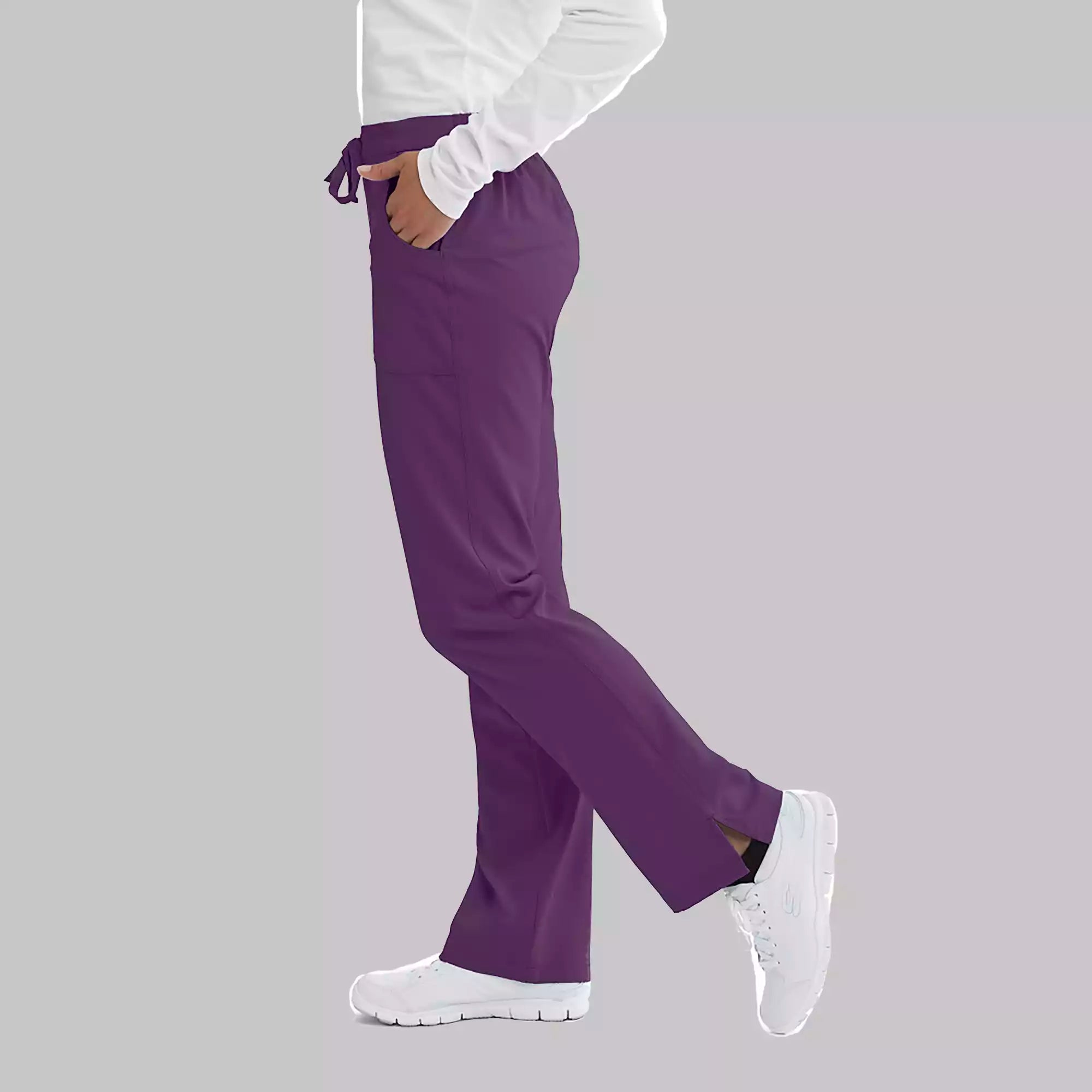 Women's Cargo Scrub Pant with Drawstring Elastic Waistband