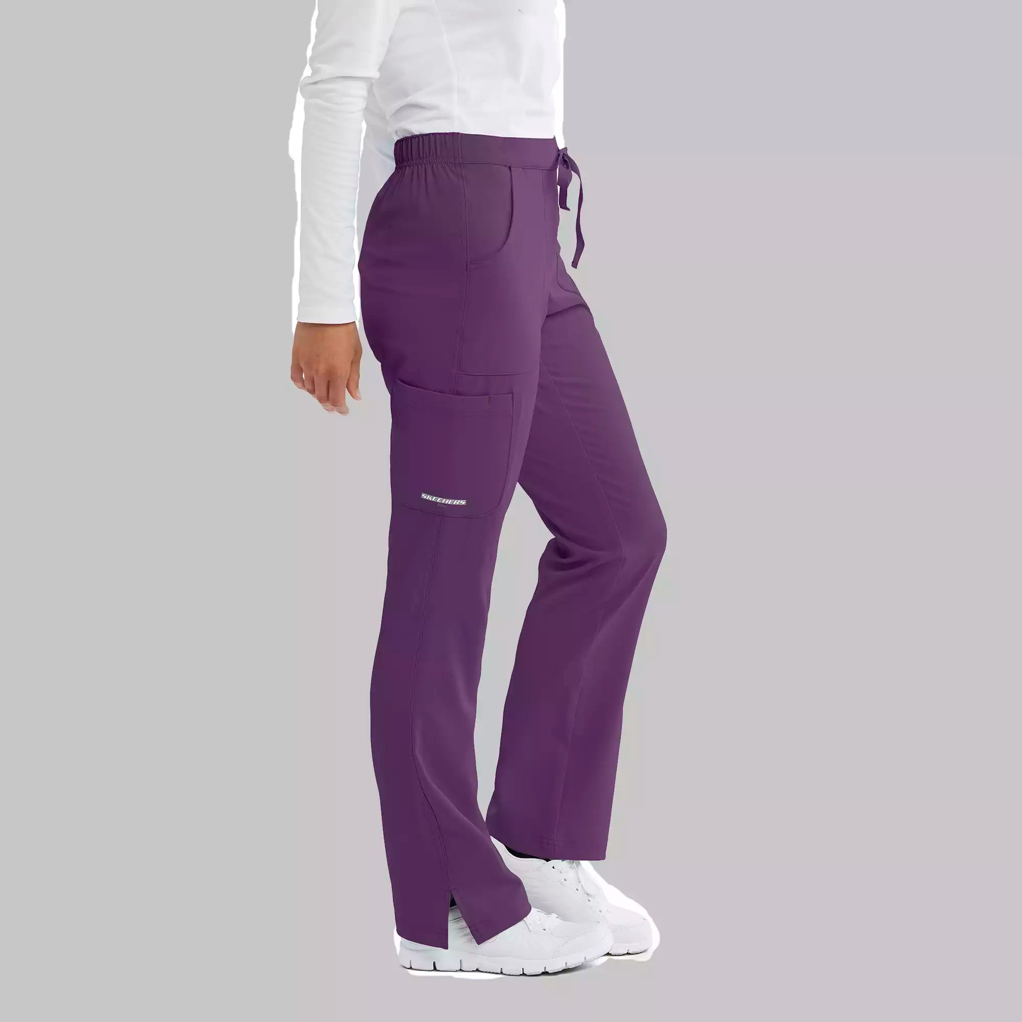 Women's Cargo Scrub Pant with Drawstring Elastic Waistband