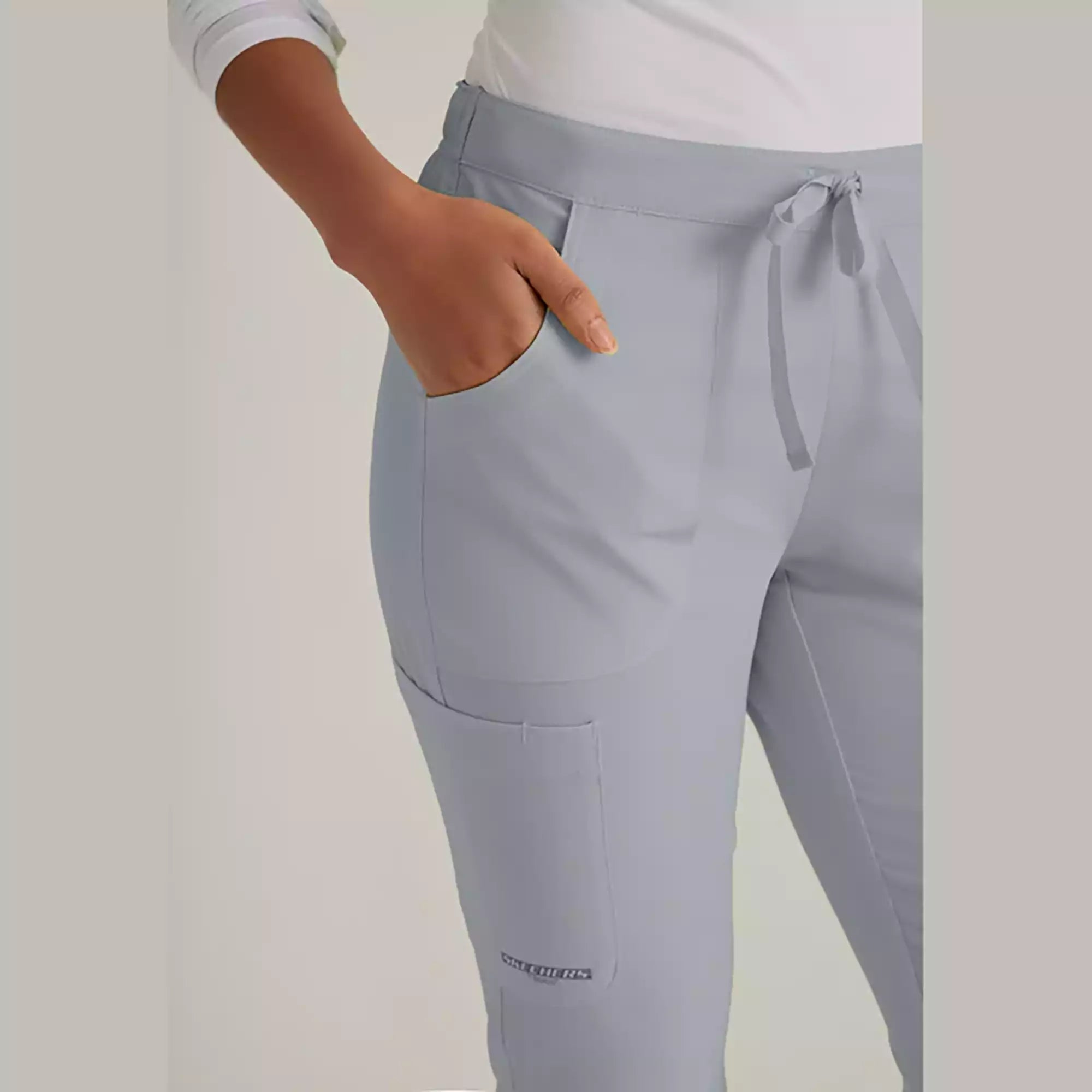 Women's Cargo Scrub Pant with Drawstring Elastic Waistband