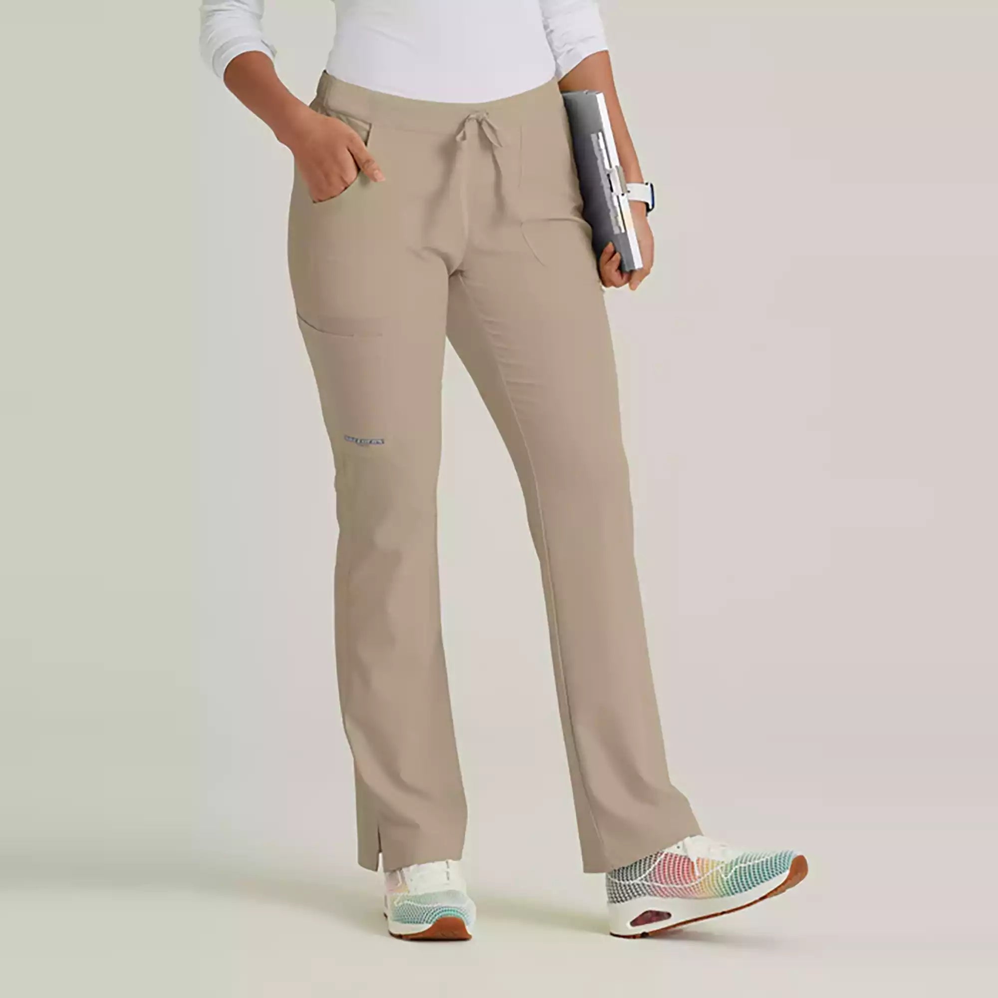 Women's Cargo Scrub Pant with Drawstring Elastic Waistband
